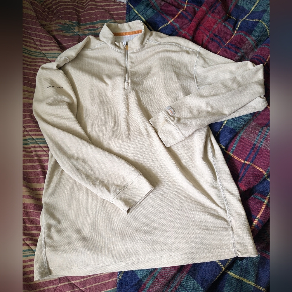 Columbia Men's Cream Quarter-Zip Sweater